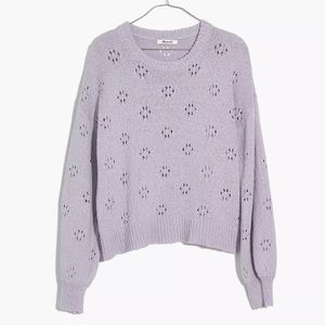 💟 Madewell Purple Pointelle Pullover Sweater 💟